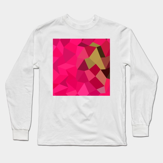 American Rose Abstract Low Polygon Background Long Sleeve T-Shirt by retrovectors